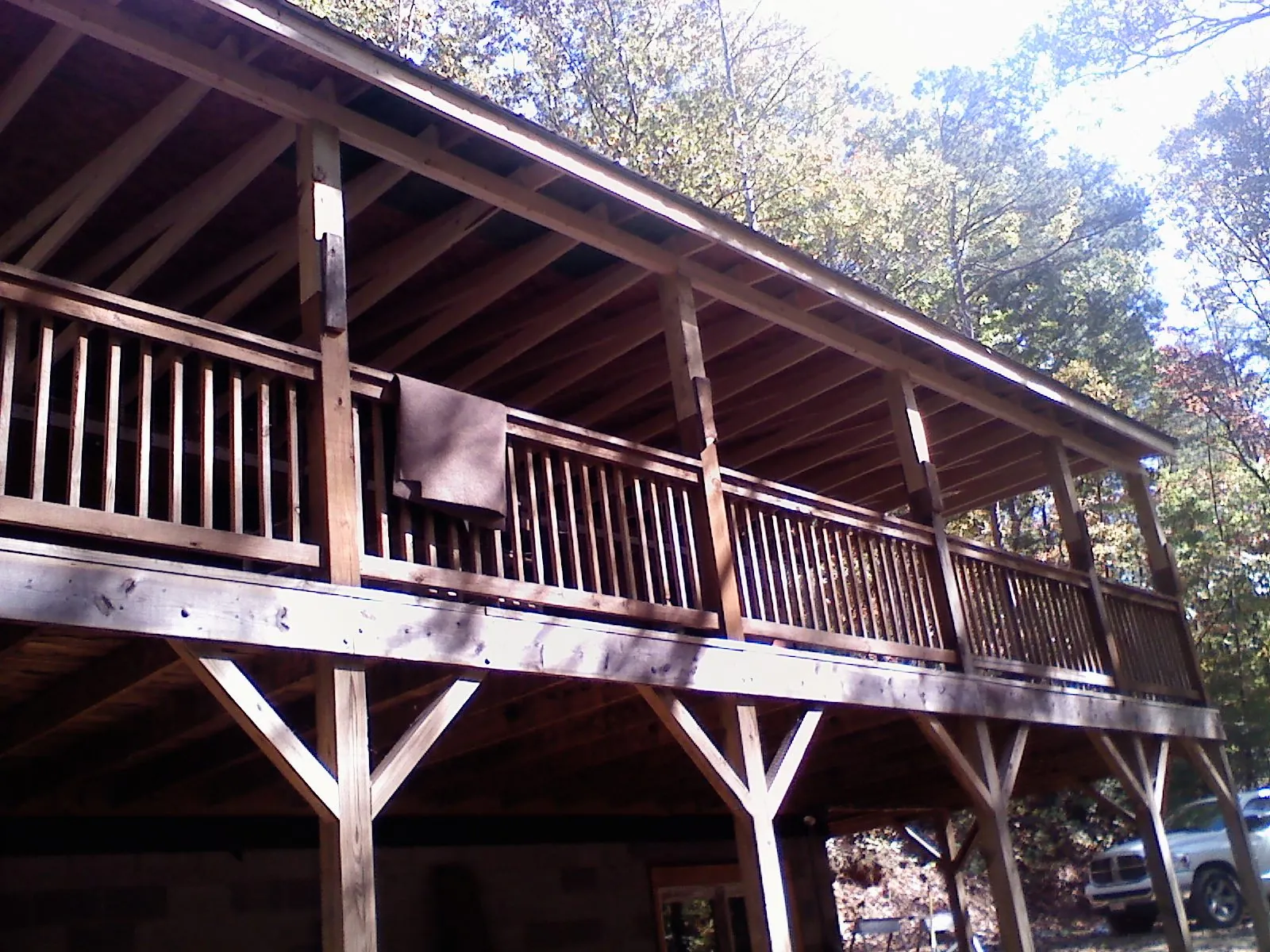 Timber framing under a new elevated porch and deck — Roof Leak Repair in Biscoe by Roofing Brothers